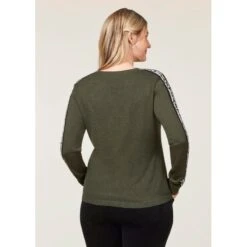 EQL Women's Snaffle Stripe Sweater - Hunter/Navy 9 EQL Women's Snaffle Stripe Sweater - Hunter/Navy -The Equestrian Shop 711437 800 800